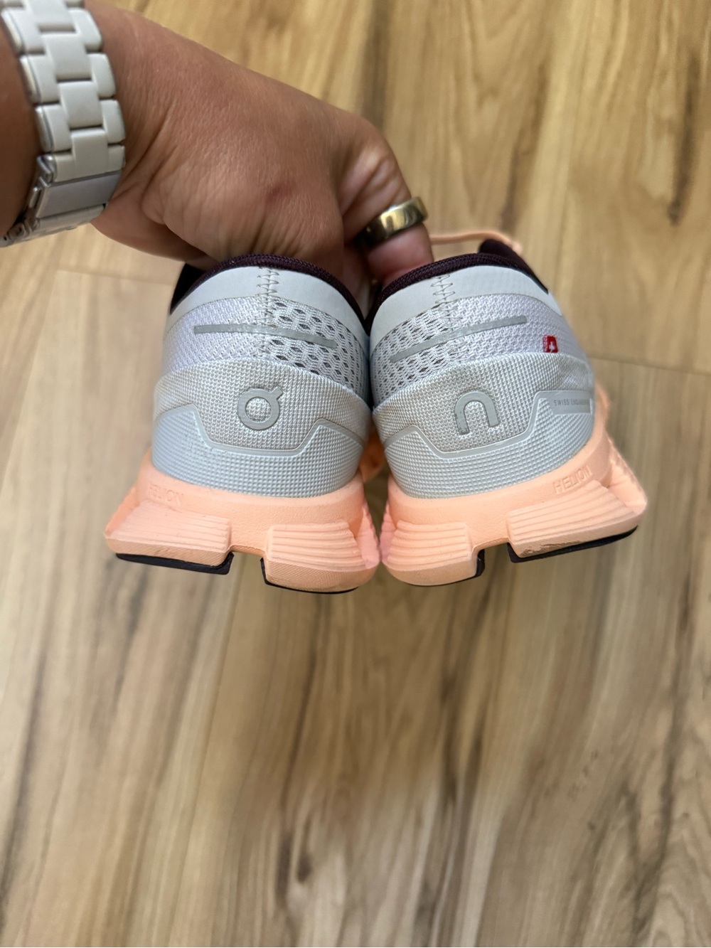 On Cloud X Sneaker in Silver & Almond - Picture 6 of 10